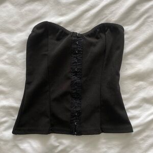 PrettyLittleThing Black Corset Top